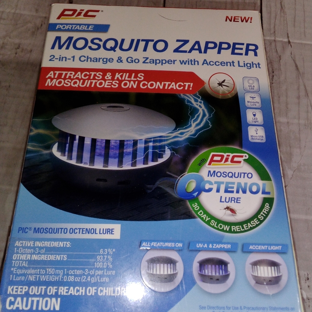 ⭐PIC PORTABLE MOSQUITO ZAPPER CHARGE & GO BUG REPELLENT LIGHT